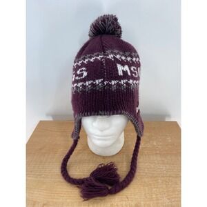 Mississippi State Bulldogs MSU Top of the World Maroon Knit Earflap Beanie Hat